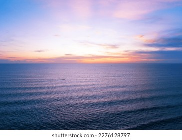Aerial view sunset sky, Nature beautiful Light Sunset or sunrise over sea, Colorful dramatic majestic scenery Sky with Amazing clouds and waves in sunset sky purple light cloud background - Shutterstock ID 2276128797