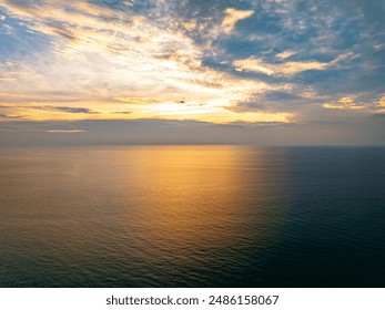 Aerial view sunset sky over sea,Nature Light Sunset or sunrise over ocean,Colorful dramatic scenery sky, Amazing clouds and waves in sunset sky beautiful light nature background - Powered by Shutterstock