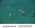 aerial view of sup paddlers