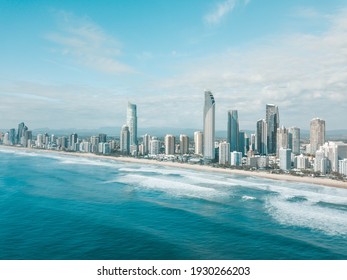 An aerial view of Surfers Paradise on the Gold Coast, Australia