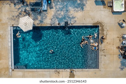 an aerial view of a swimming pool  - Powered by Shutterstock