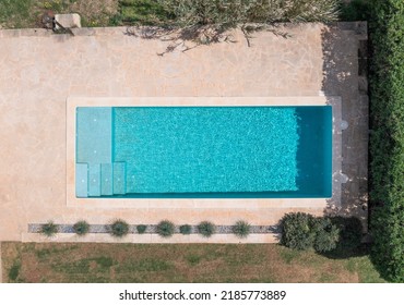 Aerial View Of Swimming Pool In A Country Estate