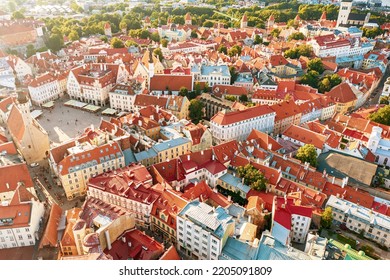 Aerial View of Tallinn Old Town. View from above to the center part of capital of Estonia. Travel destination concept - Shutterstock ID 2205091809