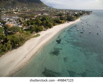 Aerial View: Tamarin Public Beach, Mauritius