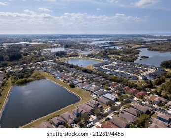 Aerial View Of A Tampa Bay Florida Suburban Neighborhood 