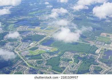 Aerial View Of Tampa Bay, St Petersburg And Clearwater In Florida, USA