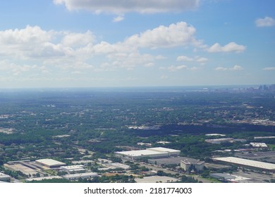 Aerial View Of Tampa Bay, St Petersburg And Clearwater In Florida, USA