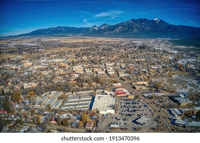 Aerial View Of Taos, New Mexico During Winter