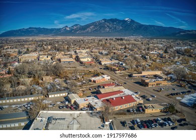 Aerial View Of Taos, New Mexico During Winter