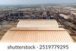 Aerial view of Taranto Steelworks, Italy. The ILVA plant in Taranto is an industrial complex located in the Tamburi district.