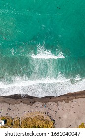 Aerial View Of Taylor's Mistake Beach On A Busy Summer Day In Christchurch, New Zealand 