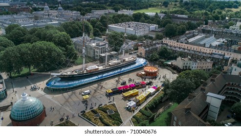 Aerial View Of A Tea Clipper In Greenwich, London