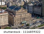 Aerial view of Teatro Colon - Buenos Aires, Argentina