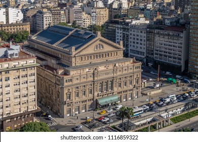 Aerial View Of Teatro Colon - Buenos Aires, Argentina