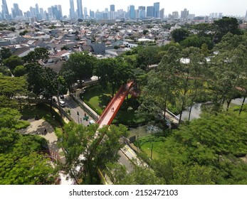 Aerial View Of Tebet Eco Garden Park Jakarta. Jakarta, Indonesia