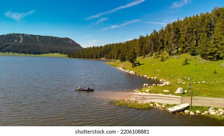 Aerial View Of Tensleep Reservoir Lake In Wyoming, Summer Season.