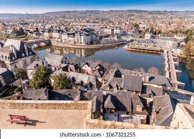 Aerial View Of Terrasson-Lavilledieu On The Vézère, Dordogne, New Aquitaine, France