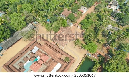 Aerial View of Thiruvanchikulam Siva Temple. It is a Hindu temple situated at Kodungallur, Kerala, India