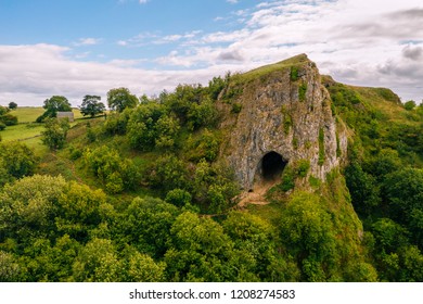 Aerial View Of Thors Cave, In The Peak District, UK.