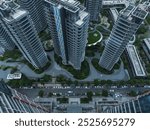 Aerial view of Tianfu New Area landscape in Chengdu city, China