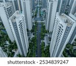 Aerial view of Tianfu New Area landscape in Chengdu city, China