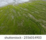 Aerial view of the tidal streams of the Slurfter, Rotterdam, The Netherlands