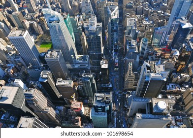 Aerial view of Times Square, New York