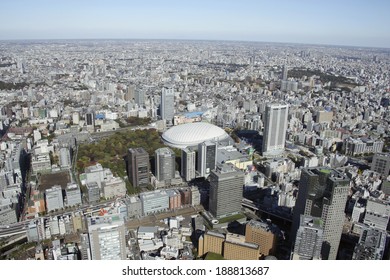 Aerial View Of Tokyo Dome City Areas