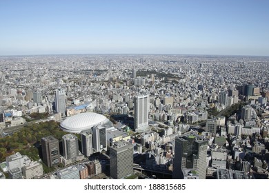 Aerial View Of Tokyo Dome City Areas