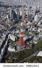 Aerial View Of Tokyo Tower Areas