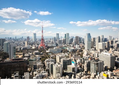 Aerial View Tokyo Tower Cityscape Japan