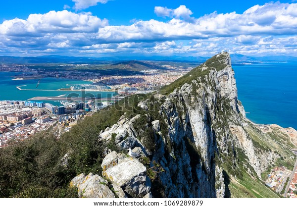 Aerial View Top Gibraltar Rock Gibraltar Stock Photo Edit Now