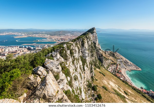 Aerial View Top Gibraltar Rock Upper Stock Photo (Edit Now) 1103452676