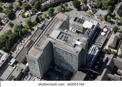 Aerial View Of The Top Of A Large UK Hospital