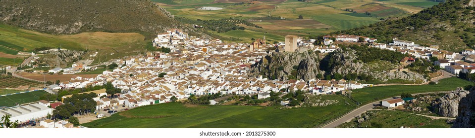 Aerial View Of The Town Of Cañete La Real In The Province Of Malaga. Andalusia, Spain