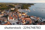 An aerial view of the town of Porec, Croatia