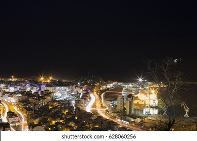 Aerial View Of Trabzon Turkey Cityscape At Night