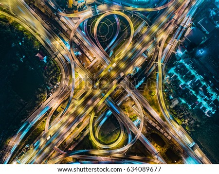 Aerial View of traffic transportation 