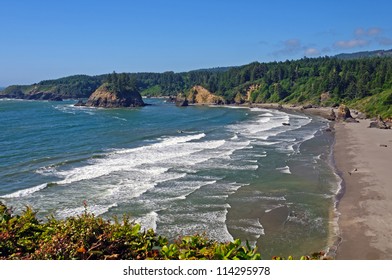 Aerial View Of Trinidad State Beach In California