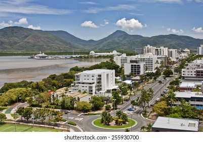 Aerial View Of Tropical City Of Cairns QLD