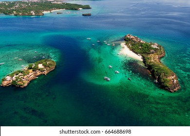 Aerial View Of Tropical Islands Magic And Crocodile. Boracay, Philippines.