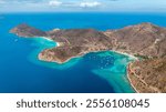 Aerial view of a tropical paradise in the British Virgin Islands (Jost Van Dyke)