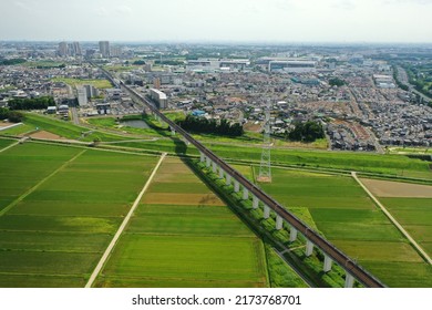 Aerial view of Tsukuba Express Railway - Shutterstock ID 2173768701