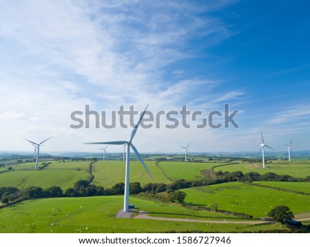 Similar – Foto Bild aerial view of wind turbines field energy