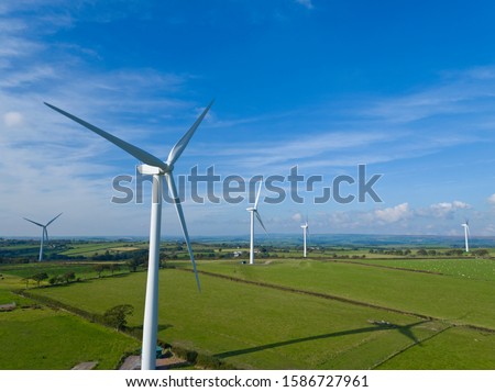 Similar – Foto Bild aerial view of wind turbines field energy