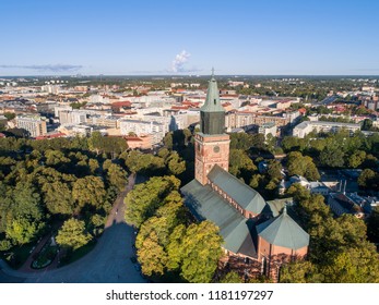 Aerial View Of Turku Cathedral At Summer Morning