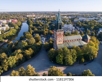 Aerial View Of Turku Cathedral At Summer Morning