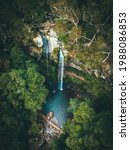 Aerial view of Twin Falls in Springbrook National Park