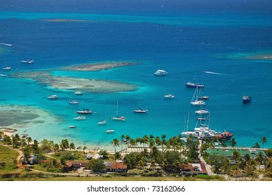 Aerial View Of Union Island Yacht Club Lagoon