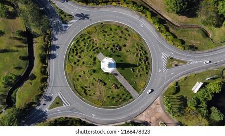 An Aerial View Universiti Malaysia Sabah Clock Tower Located In The Main Circle Area